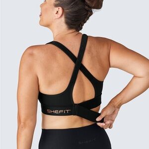 SHEFIT Black Adjustable Sports Bra
